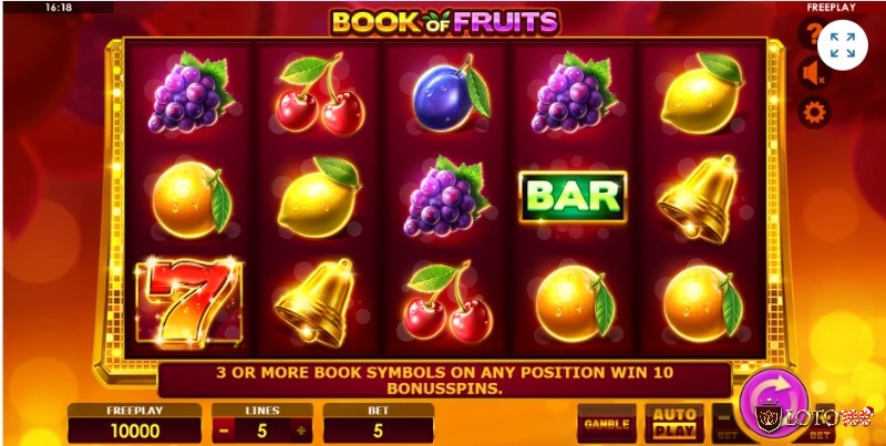 Cách chơi game slot Book of Fruits rất đơn giản