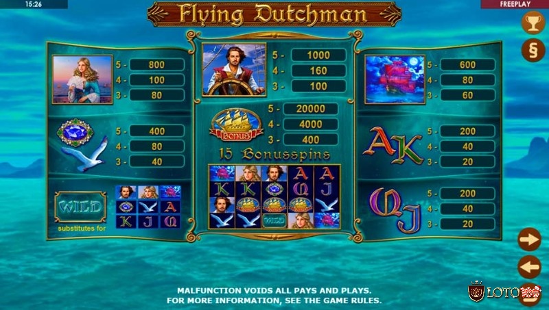 Đồ họa game slot Flying Dutchman:có độ phân giải cao