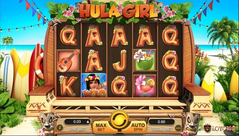 Các biểu tượng được sử dụng trong Hula Girl bao gồm 10, J, Q, K và A