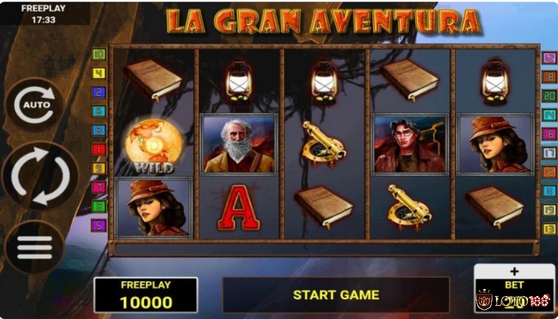  La Gran Adventura là game slot có chủ đề phiêu lưu chơi trên 5 cuộn, 20 dòng trả tiền 