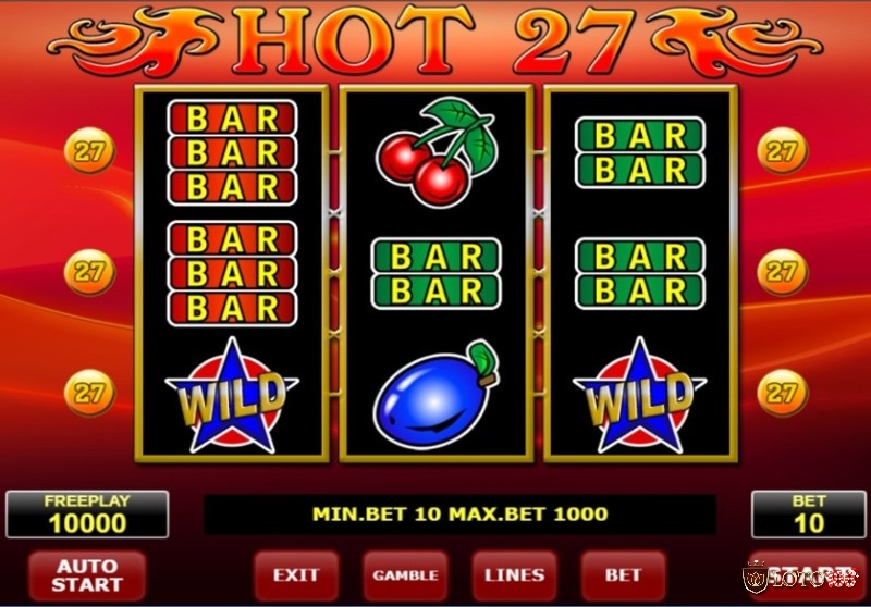 Giao diện máy đánh bạc trực tuyến Hot 27