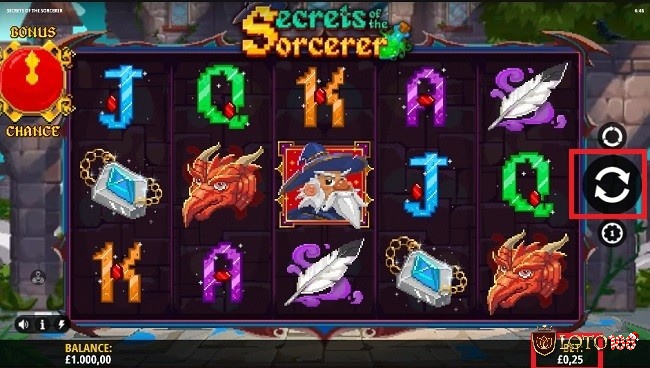 Người chơi tiến hành đặt cược và nhấn nút quay Spin để bắt đầu vòng chơi