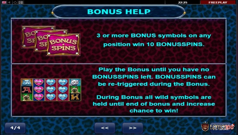 Người chơi nhận được 10 vòng quay thưởng khi xuất hiện từ 3 biểu tượng Bonus 