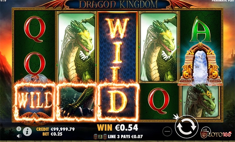 Biểu tượng Wild trong Dragon Kingdom có thể thay thế bất kỳ biểu tượng nào khác trong game