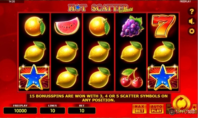 Hot Scatter Deluxe Slot: Bùng nổ của thế giới trái cây