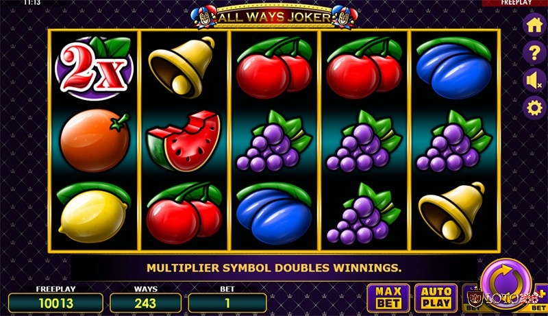 Các biểu tượng thông thường trong game liên quan đến nhân vật Joker và hình ảnh trái cây đẹp mắt