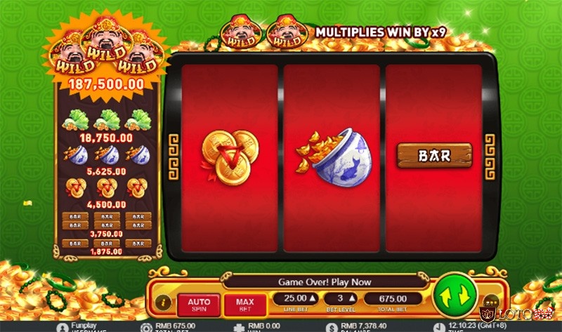 Vòng quay may mắn trong tựa game slot Thần Tài này giúp bạn có nhiều phần thưởng hấp dẫn