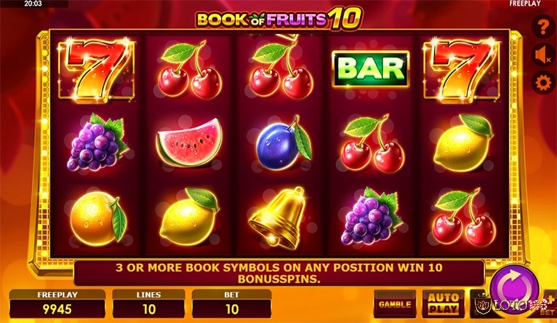 Biểu tượng thông thường trong game là các loại trái cây đẹp mắt