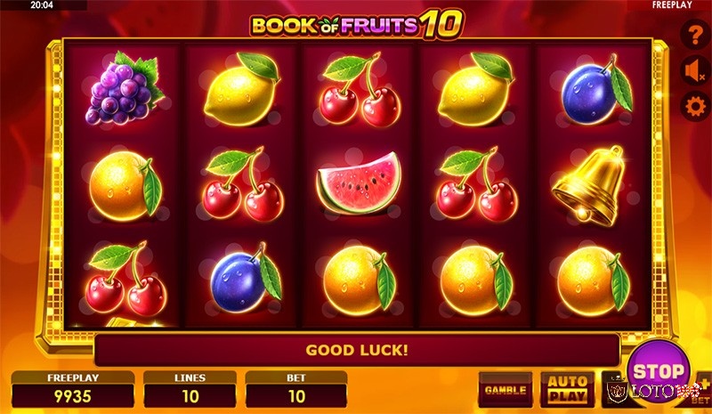 Tỷ lệ RTP của slot game Book of Fruits 10 khá hấp dẫn
