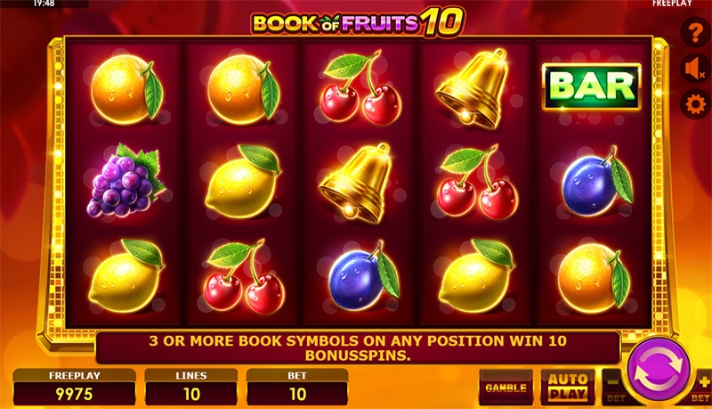 Book of Fruits 10 - Slot game chủ đề trái cây cổ điển hấp dẫn