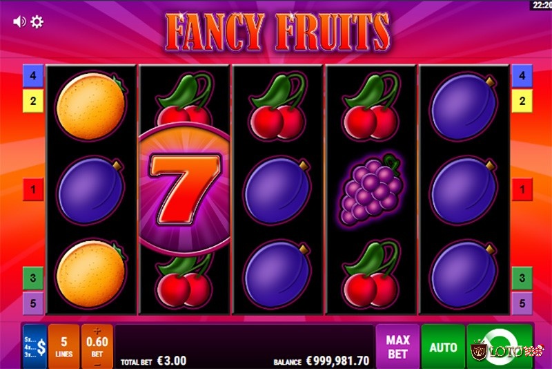 Các biểu tượng thông thường trong game đại diện cho các loại trái cây bắt mắt