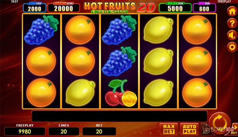 Hot Fruits 20 là một slot game với chủ đề trái cây cổ điển hấp dẫn
