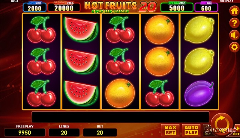 Tính năng miễn phí trong Hot Fruits 20 giúp bạn có nhiều phần thưởng hấp dẫn