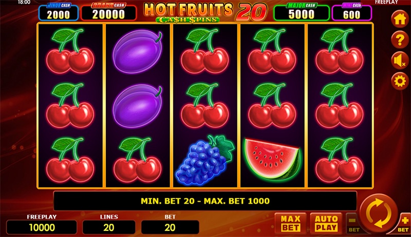 Hot Fruits 20 - Slot game chủ đề trái cây đẹp mắt và vui nhộn